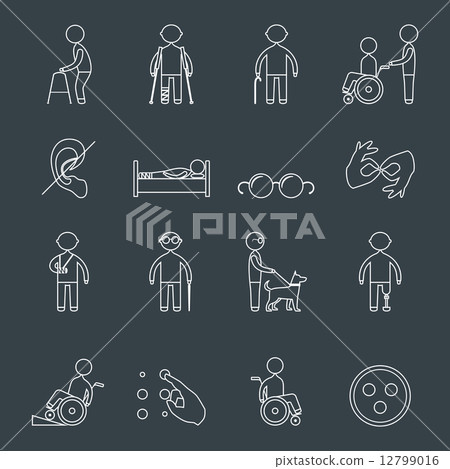 Disabled icons set outline Disabled icons set outline 12799016