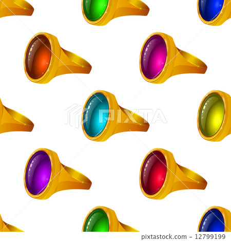 Gold rings with gems, seamless Gold rings with gems, seamless 12799199
