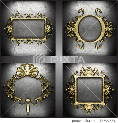 vector golden frames set - Stock Illustration [12799274] - PIXTA