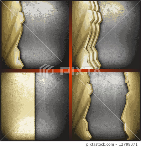 Vector gold and silver background set 12799371