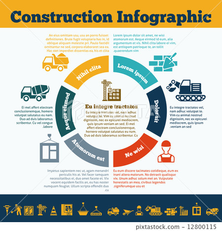 Construction infographic print 12800115