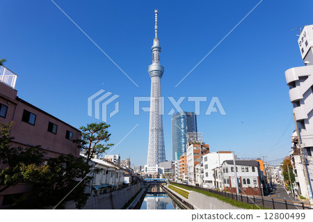 Facing Tokyo Sky Tree from Tokachi Bridge Facing Tokyo Sky Tree from Tokachi Bridge 12800499