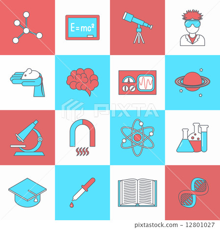 Science and research icon flat 12801027
