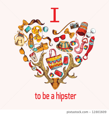 Hipster sketch heart Hipster sketch heart 12801609