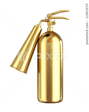 Golden extinguisher isolated 12801674