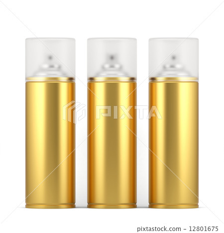 Golden spray paint cans with cap 12801675