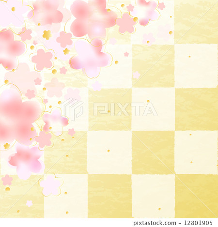Sakura gold color check paper - Stock Illustration [12801905] - PIXTA
