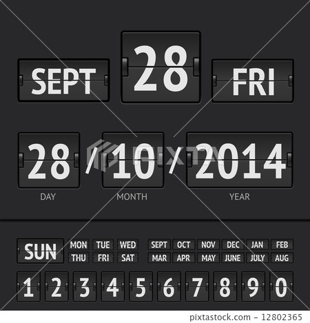 Analog black scoreboard digital week timer  12802365