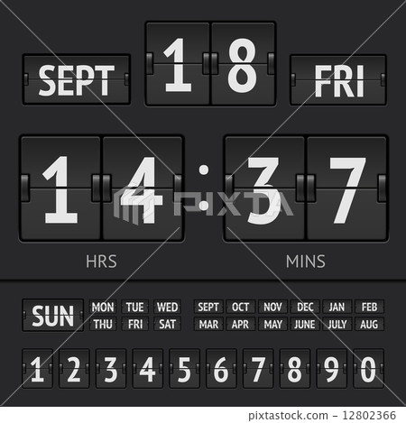 Analog black scoreboard digital week timer  12802366
