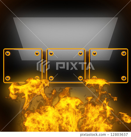 hot black metal background with fire 12803637