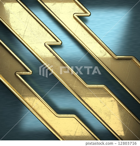 blue metal background with yellow element 12803716