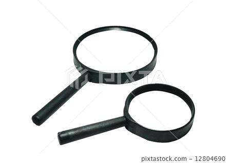 Double magnifying glasses on white background 12804690