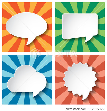 Empty speech bubbles paper on Sun burst retro Pattern backgroun Empty speech bubbles paper on Sun burst retro Pattern backgroun 12805472