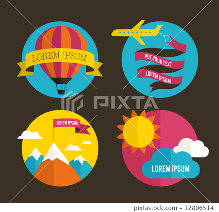 Air balloon, sun, and airplane backgrounds Air balloon, sun, and airplane backgrounds 12806514