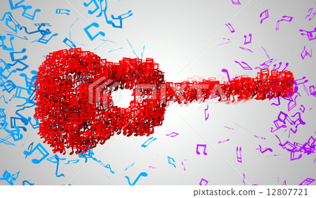 Guitar Musical Note Particles 3D 12807721