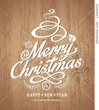 christmas card design on wood texture background 12808952
