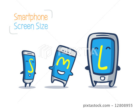 smart phone cartoon size comparison 12808955