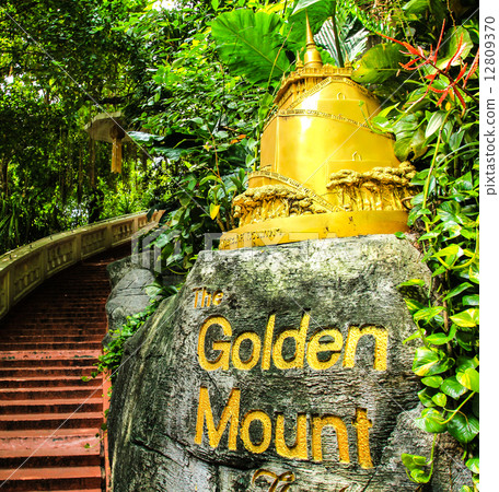 Golden mountain temple sign Golden mountain temple sign 12809370
