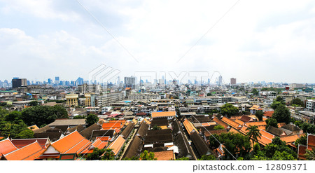 General view of Bangkok from Golden mount, Thailand 12809371