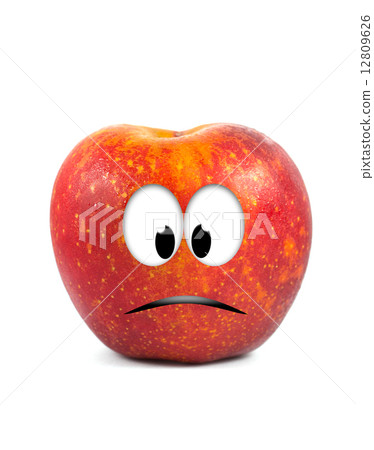 Funny fruit character Red Apple on white background 12809626