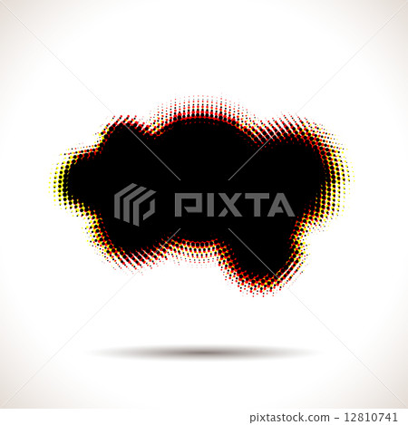 Halftone cloud shape with color aberrations 12810741