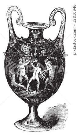 Italian majolica or maiolica vintage engraving 12810946
