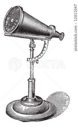 Polar clock vintage engraving 12811047