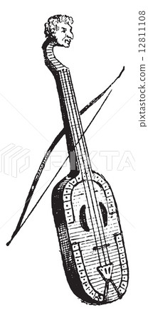 Rebec or Rebecha or Rebeckha, vintage engraving. 12811108