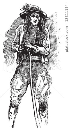 Brittany Carver, vintage engraving. 12811154