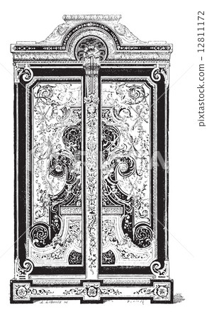 Boule Cabinet, vintage engraving Boule Cabinet, vintage engraving 12811172