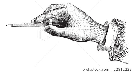 Puncture with the trocar, vintage engraving. 12811222