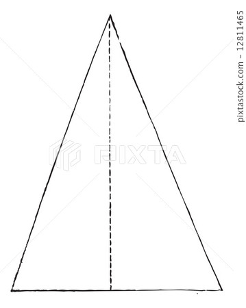 Isosceles triangle, vintage engraving. 12811465