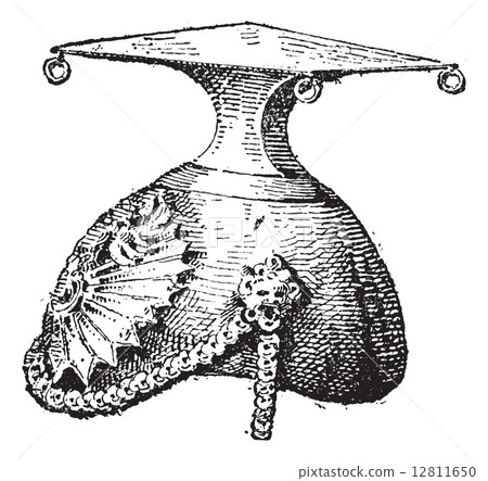 Czapka, vintage engraving. 12811650