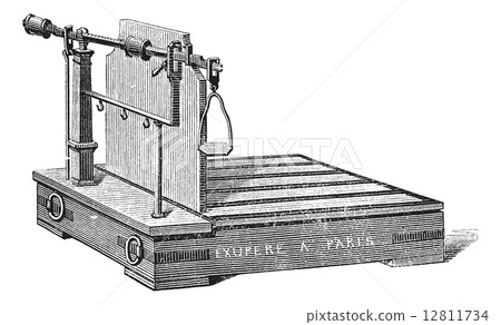 Steelyard balance or steelyard vintage engraving 12811734