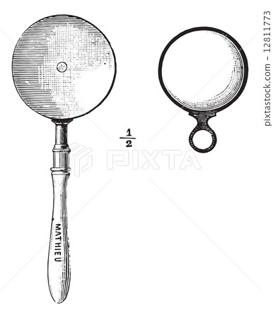 Ophthalmoscope, vintage engraving. 12811773