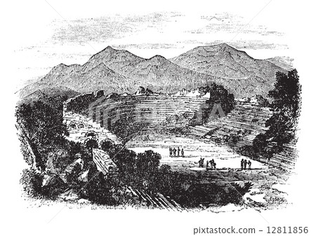 Ephesus in Izmir, Turkey, vintage engraving 12811856
