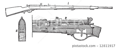 Prussian needle-rifle vintage engraving Prussian needle-rifle vintage engraving 12811917