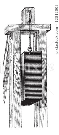 Pile Driver, vintage engraving Pile Driver, vintage engraving 12812002