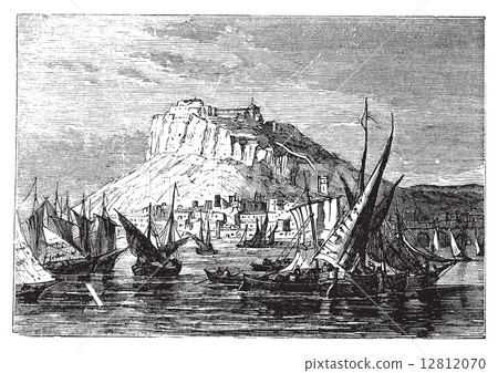 Alicante (or Alacant), Spain. Vintage engraving around 1890. 12812070