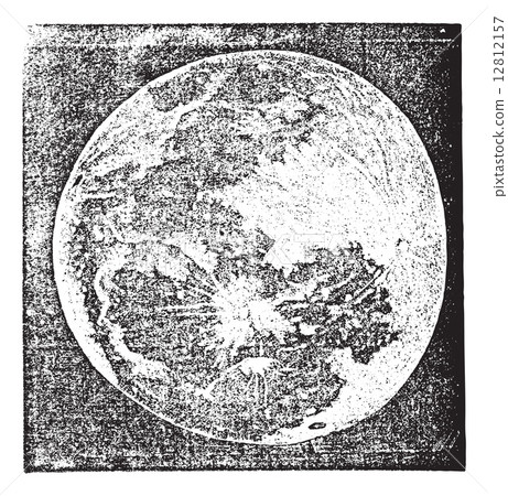 Full Moon Photograph taken by Prof. H. Draper New York vintage e 12812157