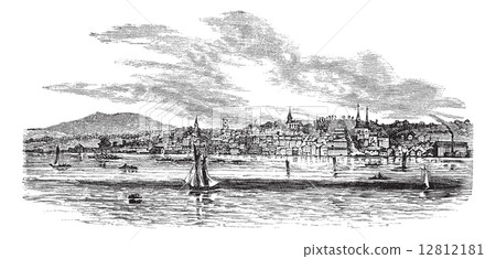 Newburgh, in Orange County, New York, USA, vintage engraved illu Newburgh, in Orange County, New York, USA, vintage engraved illu 12812181