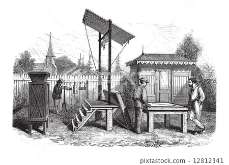 Meteorological Observatory, vintage engraving 12812341