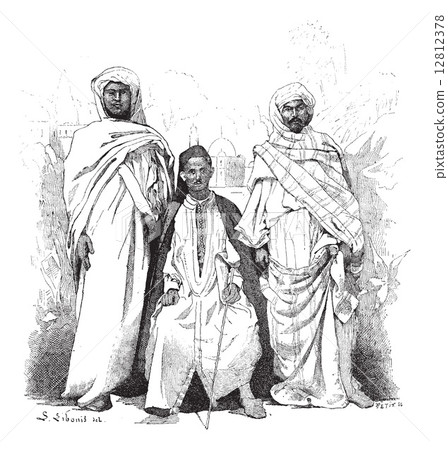 Morrocans, vintage engraving 12812378