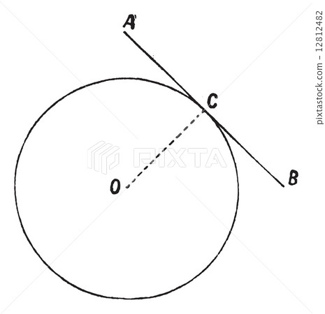 Tangent line vintage engraving Tangent line vintage engraving 12812482