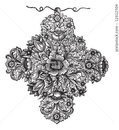 The gold cross vintage engraving 12812504