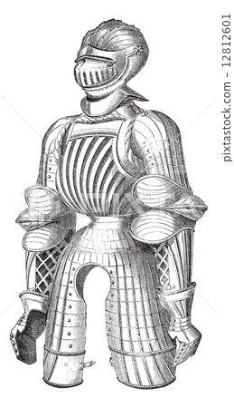 Maximilian armor vintage engraving 12812601
