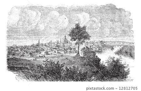 Nashville in Tennessee, USA, vintage engraved illustration Nashville in Tennessee, USA, vintage engraved illustration 12812705