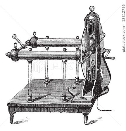 Electrostatic Generator by Jesse Ramsden, invented in 1768, vint Electrostatic Generator by Jesse Ramsden, invented in 1768, vint 12812756