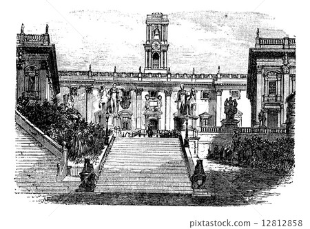 Capitol building, Rome, Italy vintage engraving Capitol building, Rome, Italy vintage engraving 12812858