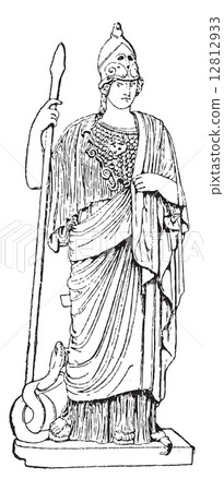 Minerva, vintage engraving Minerva, vintage engraving 12812933